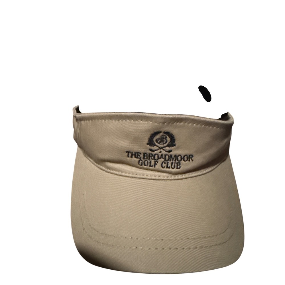 The Broadmoor Golf Club Visor Legendary Headwear Tan Khaki Adjustable Sun Hat